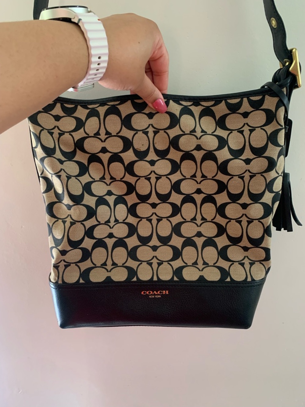 Vintage Coach Signature Canvas Legacy Duffle Bag